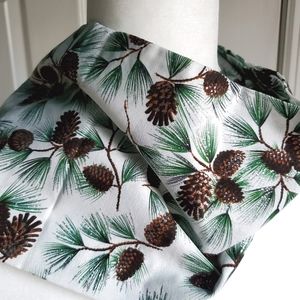 Womens Handmade Infinity Scarf Pinecone Silver Shimmer